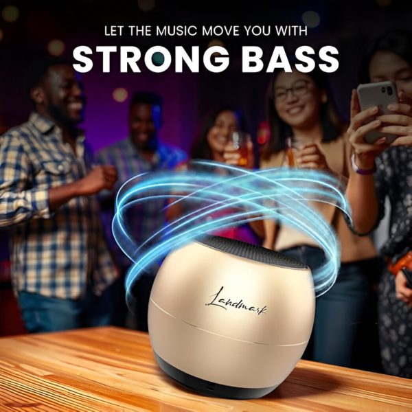 Landmark LM BT1045 Gold Bluetooth Speaker | Portable 5W Wireless Speaker - Image 5